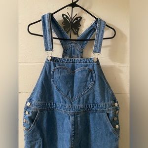 NWOT Shiny by Nature Heart Overalls Light Wash (Size M)